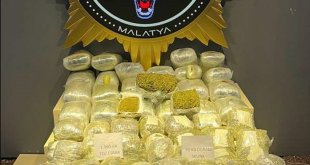 Malatya'da yolcu otobüsünde 51 kilo 360 gram uyuşturucu ele geçirildi