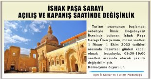 İshak Paşa Sarayı Ziyaret Saatleri Değişti: Pazartesi Günleri Kapalı Olacak