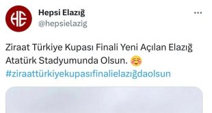 Elazığlı taraftarlar, Türkiye Kupası finalinin Elazığ'da oynanması için kampanya başlattı
