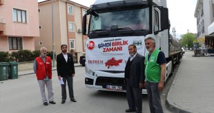 Erzincan'da toplanan 27 ton ihtiyaç malzemesi deprem bölgesine gönderildi