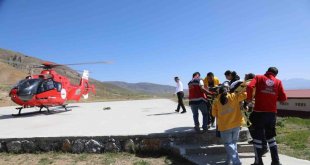 Kalp krizi geçiren vatandaş ambulans helikopterle Van'a sevk edildi