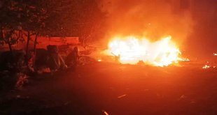 Malatya'da korkutan çadır yangını