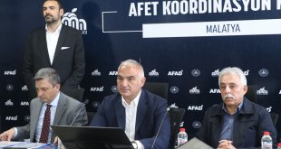 Kültür ve Turizm Bakanı Ersoy, Malatya'da Afet Koordinasyon Toplantısı'na katıldı