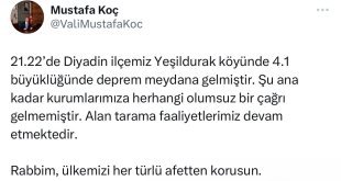 Ağrı Valisi Koç: "Şu ana kadar kurumlarımıza herhangi olumsuz bir çağrı gelmemiştir"