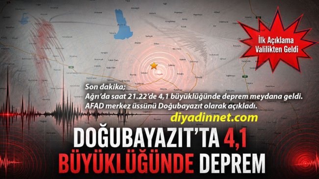Saat 21.22'de Ağrı Sallandı: Doğubayazıt'ta 4,1 Büyüklüğünde Deprem Meydana Geldi