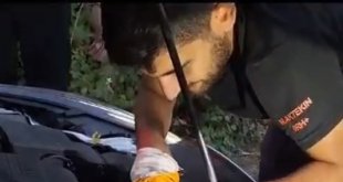 Bingöl'de otomobilin motor kısmına giren yavru kediyi itfaiye çıkardı