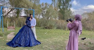 "Cennet Bahçesi" gelin ve damatların doğal stüdyosu oldu