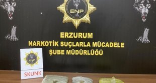 Erzurum'da valizinde uyuşturucu bulunan zanlı tutuklandı