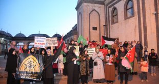 Ahlat'ta İsrail'in Filistin'e yönelik saldırıları protesto edildi