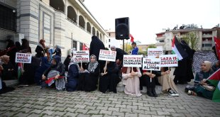 Bingöllü kadınlar Filistin'e destek için oturma eylemi gerçekleştirdi