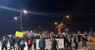 İsrail'in Gazze saldırıları Ağrı'da protesto edildi