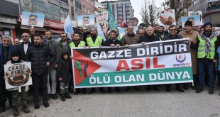 Erzurum, Ağrı ve Erzincan'da İsrail'in Gazze'ye yönelik saldırıları protesto edildi