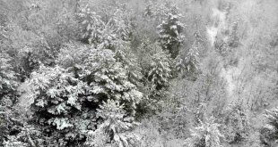 Karla kaplanan Tekçam Geçidi görsel şölen oluşturdu