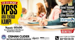 Battalgazi'de KPSS'ye hazırlanan adaylar için kamp düzenlenecek