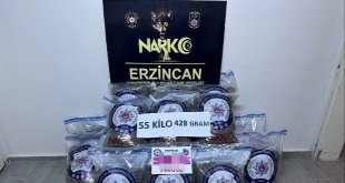 Erzincan'da 55 kilo uyuşturucu skunk ele geçirildi