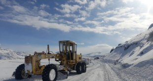 Tercan'da kardan kapalı köy yolları açılıyor