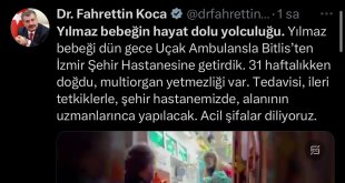 Çoklu organ yetmezliği olan bebek, uçak ambulansla İzmir'e sevk edildi