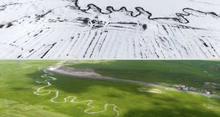 Kars-Ardahan sınırındaki menderesler her mevsim farklı güzelliğe bürünüyor