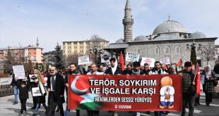 Erzurum'da sağlık çalışanları Filistin için 'sessiz yürüyüş' yaptı