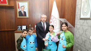 Ağrı'da Dünya Su Günü'nde öğrenciler Milli Eğitim Müdürü Kökrek ile buluştu
