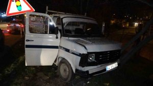 Malatya'da 'dur' ihtarına uymayan araç kaza yaptı
