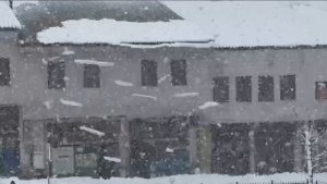 Bitlis'te çatıda biriken kar çığ gibi düştü