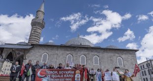 Erzurum'da sağlık çalışanları Filistin için 'sessiz yürüyüş' yaptı