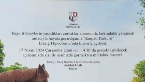 Elazığ Hipodromu'nda empati parkuru kuruluyor