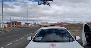 Ardahan'da bayram trafiği tedbirleri kapsamında dron destekli denetim yapıldı