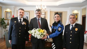 Vali Çiftçi polisleri kabul etti