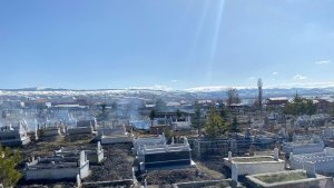 Mezarlıktaki yangın büyümeden söndürüldü