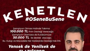 Elazığspor'a 100 bin liralık prim sözü