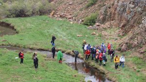 18 kilometrelik yürüyüşte yağmur çamur dinlemediler