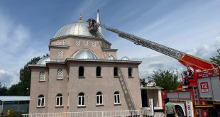 Bingöl'de yıkılacak caminin kubbesindeki leylek yuvası başka yere nakledildi