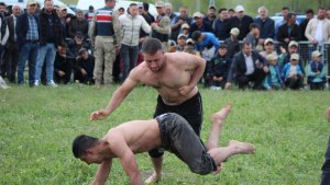 Sarıkamış'ta Karakucak güreşleri nefesleri kesti