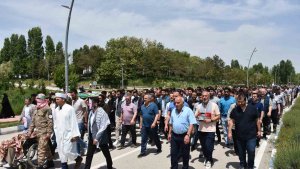 Gazze'de ölenler için temsili cenaze töreni