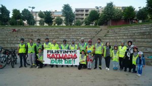 Bisikletçilerden Filistin'e destek turu