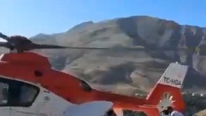 84 yaşındaki hasta için helikopter havalandı