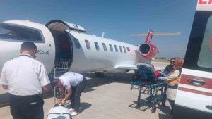 İskemik SVO tanısı olan hasta uçak ambulansla Ankara'ya nakledildi
