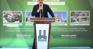 Erzurum Valisi Mustafa Çiftçi, Pazaryolu ilçesinde cami açılışına katıldı