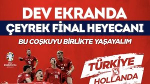 Depremzede aileler Türkiye-Hollanda maçını dev ekranda izleyecek