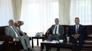 Milliyetçi Hareket Partisi heyetinden Rektör Hacımüftüoğlu'na hayırlı olsun ziyareti