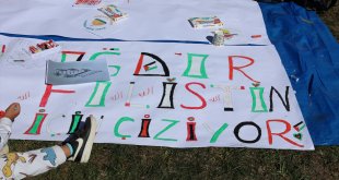 Iğdır'da "Filistinli çocuklar için çiz" etkinliği düzenlendi