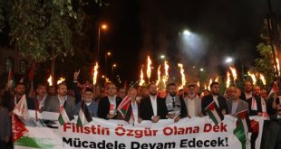 Ağrı'da İsrail'in Filistin'e yönelik saldırıları protesto edildi