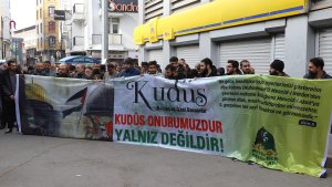 Ağrı'da, İsrail'in Gazze'ye yönelik saldırıları protesto edildi