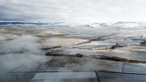Ağrı Ovası kar ve sisle kaplandı