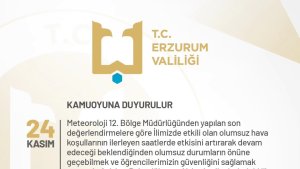 Erzurum'da eğitim bir günlük ara