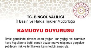 Bingöl'ün 4 ilçesinde okullar yarın tatil edildi