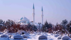 Erzurum buz tuttu, sokak çeşmeleri dondu