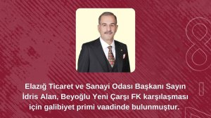 Elazığ TSO Başkanı Alan'dan Elazığspor'a prim sözü